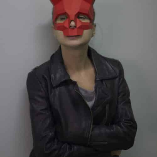 Papercraft masque de crâne de souris pour Halloween en origami 3D