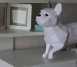 Papercraft de bulldog francês em origami 3D