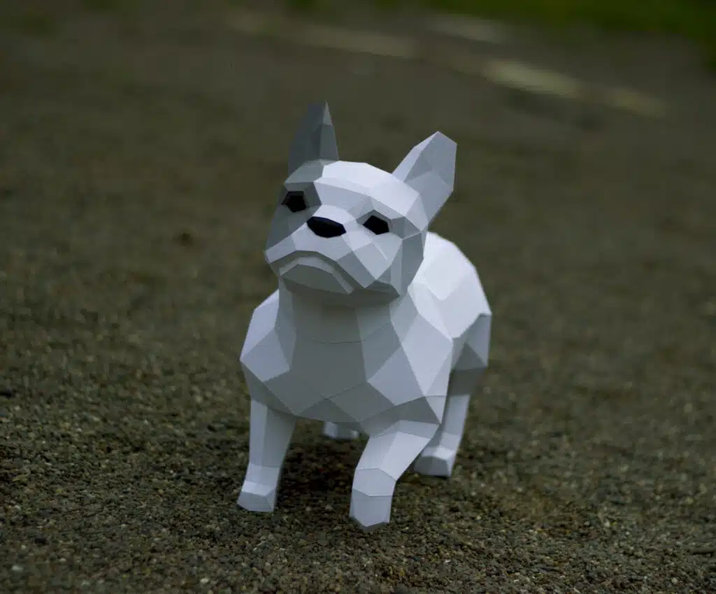 Papercraft de bouledogue français en origami 3D Papercraft de bouledogue français en origami 3D