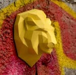 Papercraft testa di leone in origami 3D