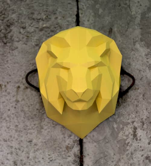 Papercraft testa di leone in origami 3D