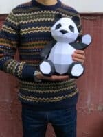 Papercraft de panda mignon en origami 3D