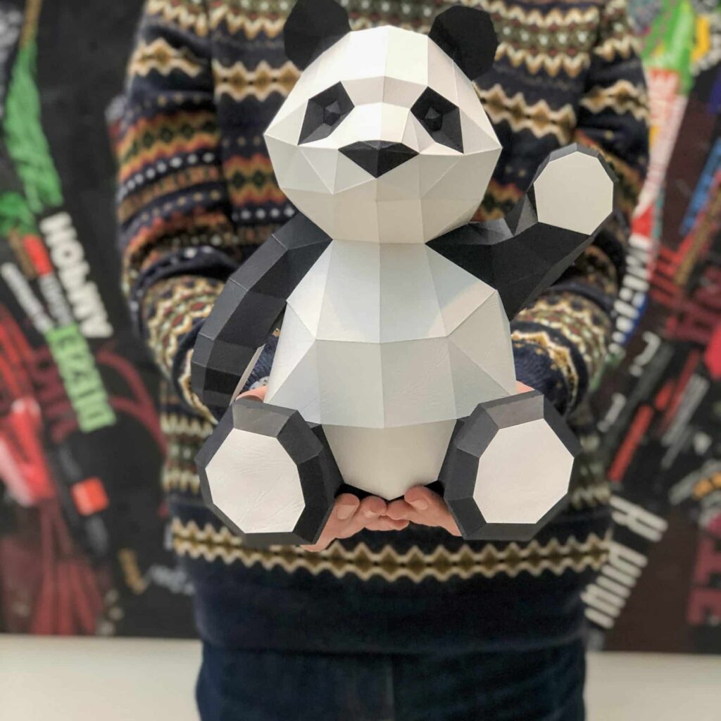 Papercraft de panda mignon en origami 3D