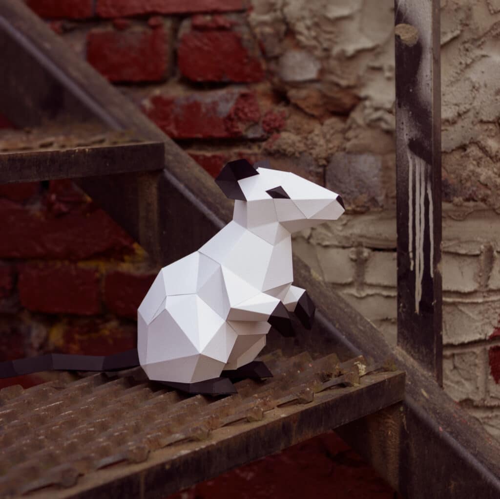 Papercraft di ratto in origami 3D Papercraft di ratto in origami 3D