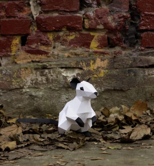 Papercraft von Ratte Maus in Origami