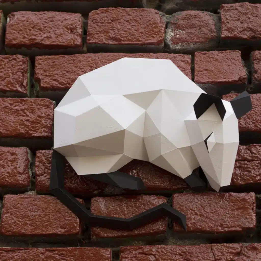 Papercraft de rat pour nouvel an chinois en origami 3D