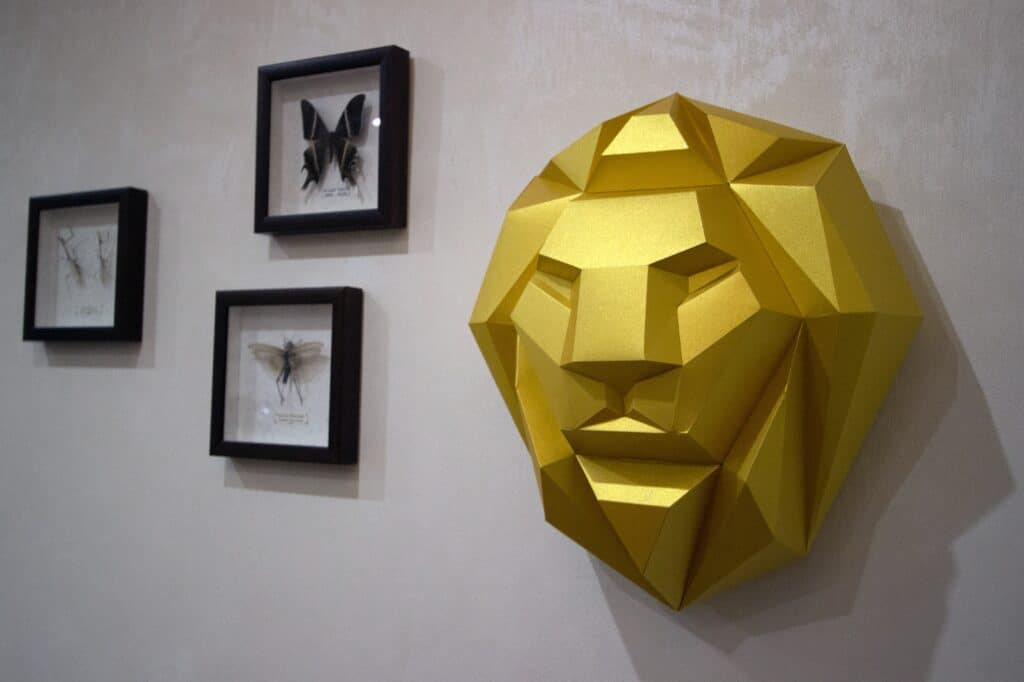 Papercraft tête de lion en origami 3D Papercraft tête de lion en origami 3D