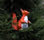 Papercraft squirrel in 3D origami