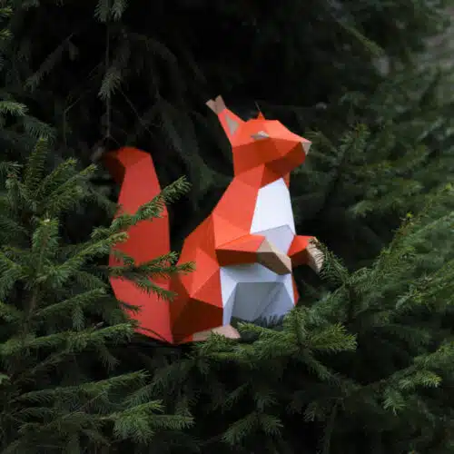 Papercraft de moineau et lapin en origami 3D