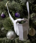 Papercraft cappello di Babbo Natale con barba in origami 3D