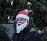Papercraft cappello di Babbo Natale con barba in origami 3D
