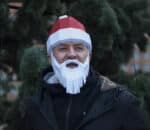 Papercraft cappello di Babbo Natale con barba in origami 3D