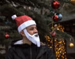 Papercraft cappello di Babbo Natale con barba in origami 3D