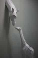 Papercraft di giraffa madre e figlio in origami 3D