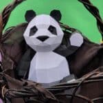 Papercraft de panda mignon en origami 3D