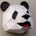 Papercraft di testa di panda in origami 3D