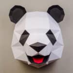 Papercraft di testa di panda in origami 3D