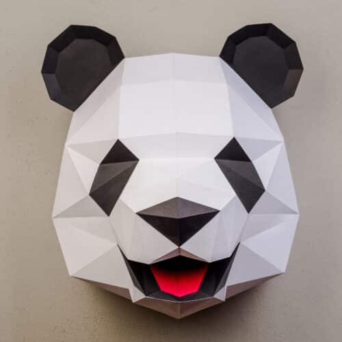 Papercraft tête de panda en origami 3D