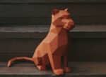 Papercraft di cucciolo di leone o tigre in origami 3D