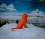 Papercraft di cucciolo di leone o tigre in origami 3D