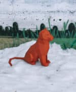 Papercraft di cucciolo di leone o tigre in origami 3D