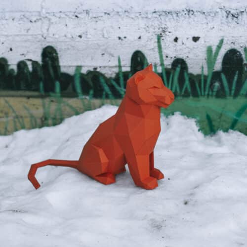Papercraft de lion ou tigre en origami 3D