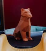 Papercraft di cucciolo di leone o tigre in origami 3D