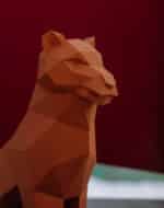Papercraft di cucciolo di leone o tigre in origami 3D