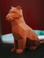 Papercraft di cucciolo di leone o tigre in origami 3D