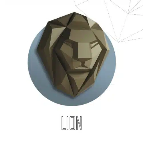 Papercraft Löwenkopf Origami 3D