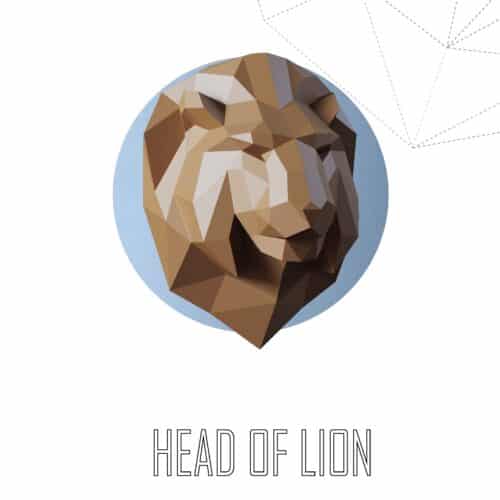 Papercraft tête de lion en origami 3D