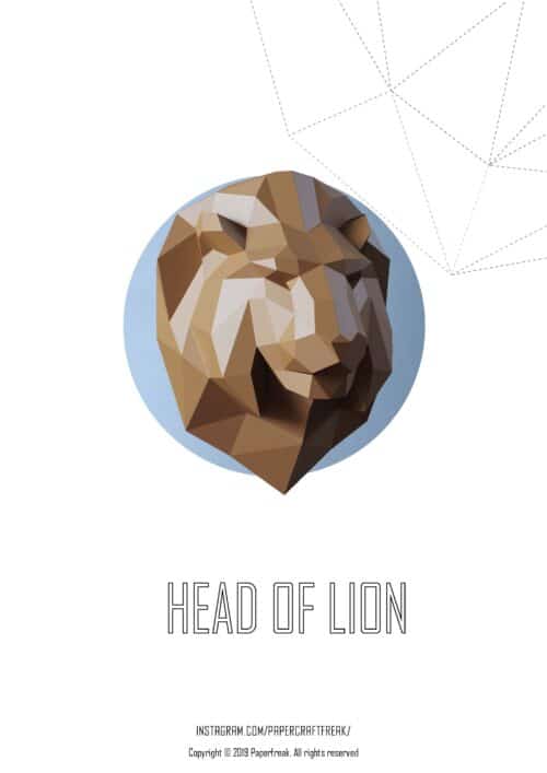 Papercraft testa di leone in origami 3D