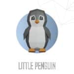 Papercraft de pingüino en origami 3D