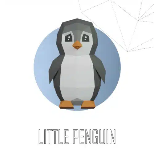 Papercraft de pingouin jouet en origami 3D
