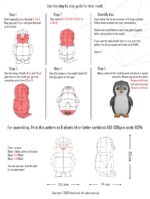 Papercraft de pingüino en origami 3D