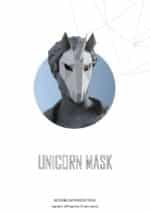 Papercraft horse unicorn mask origami