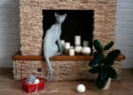 Papercraft oriental cat in origami 3D