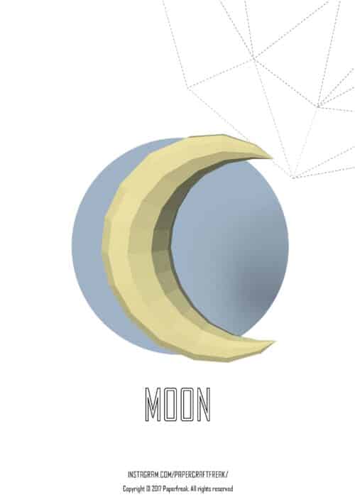 Papercraft de lua em origami 3D