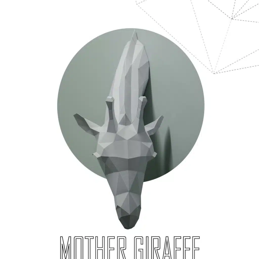 Papercraft de girafe mère et enfant en origami 3D