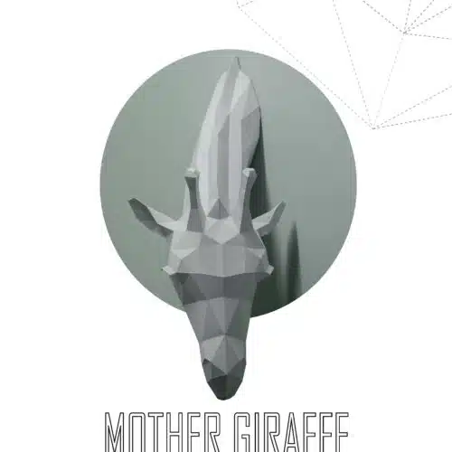 Papercraft de girafa mãe em origami 3D