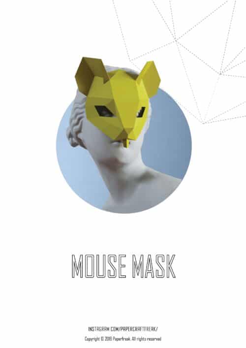 Papercraft maschera di topo in origami 3D