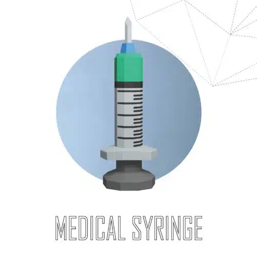 Papercraft di siringa medica in origami 3D