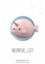 Papercraft cute narwhal origami 3D