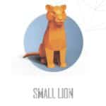 Papercraft di cucciolo di leone o tigre in origami 3D