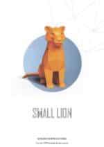 Papercraft di cucciolo di leone o tigre in origami 3D