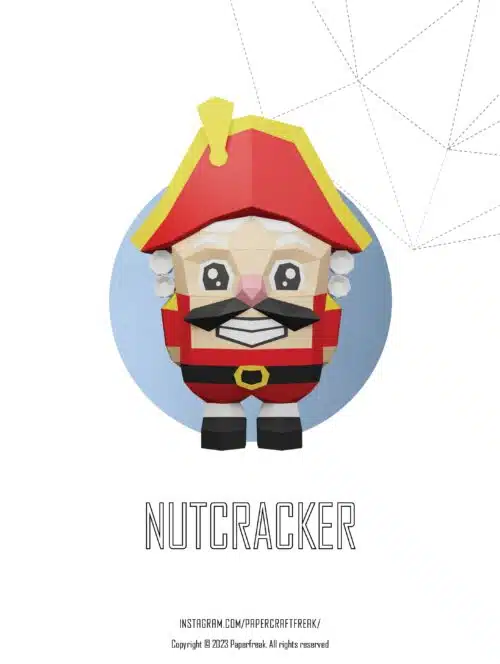 Papercraft de casse-noisette en origami 3D