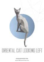 Papercraft oriental cat in origami 3D