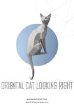 Papercraft oriental cat in origami 3D
