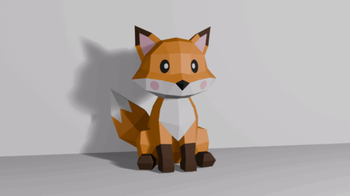 Renard en papercraft 3D