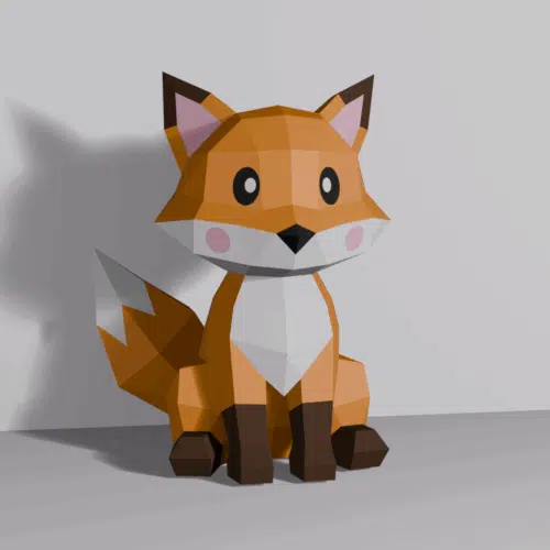 Renard en papercraft 3D